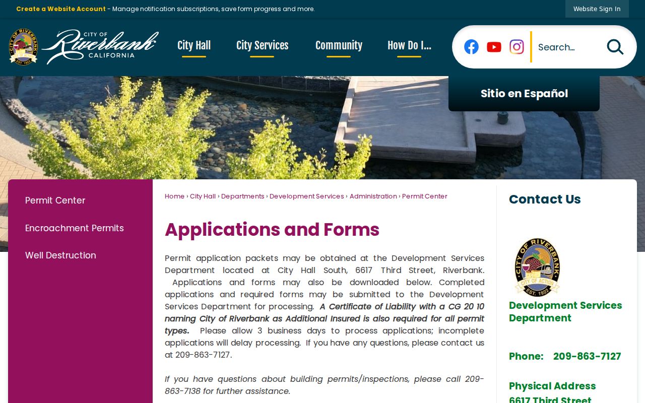 Riverbank city directory research linked to the Permit Center