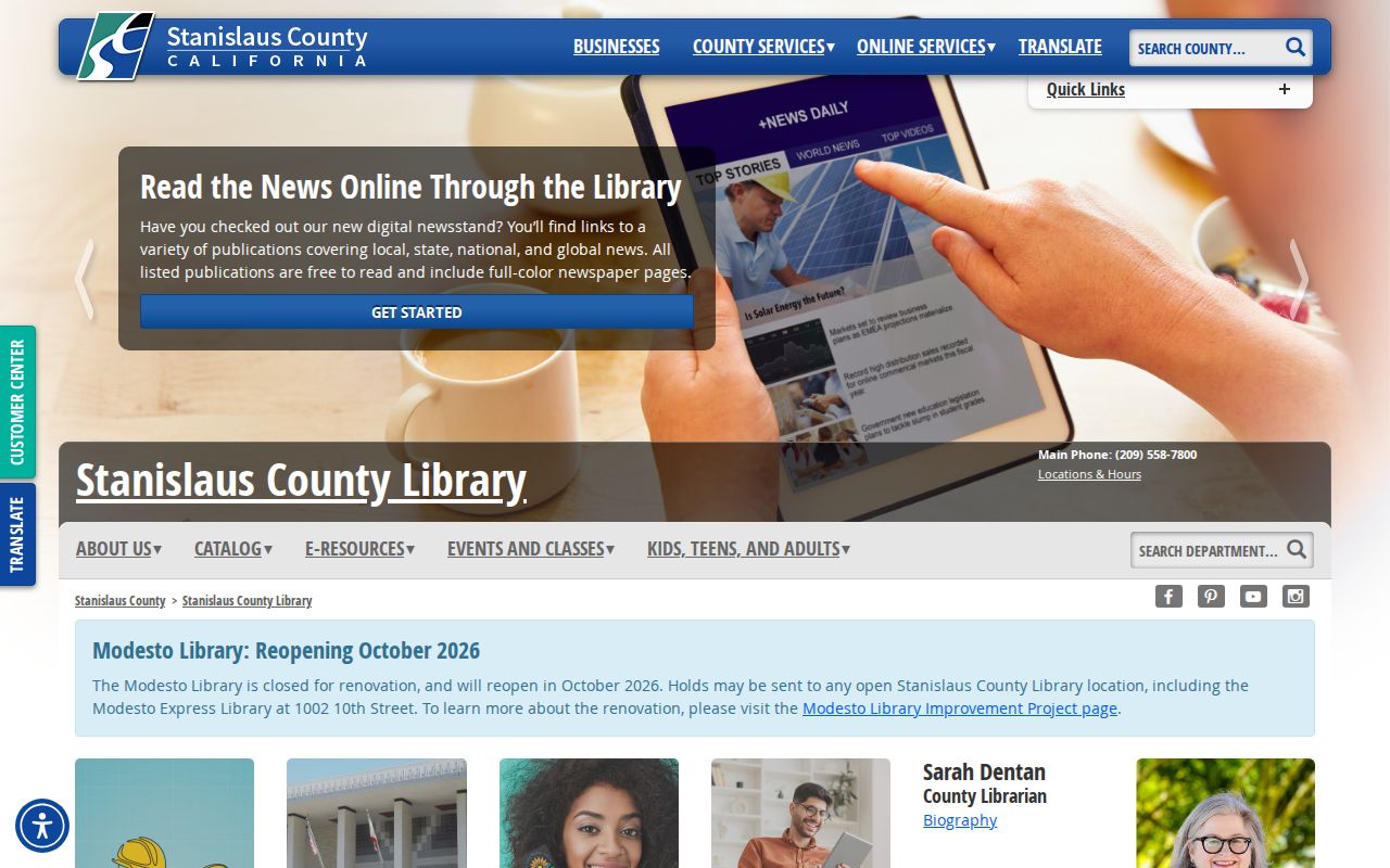 Stanislaus County Library route for Riverbank city directory research