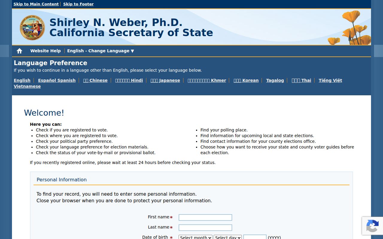 Riverbank residents directory California voter status lookup