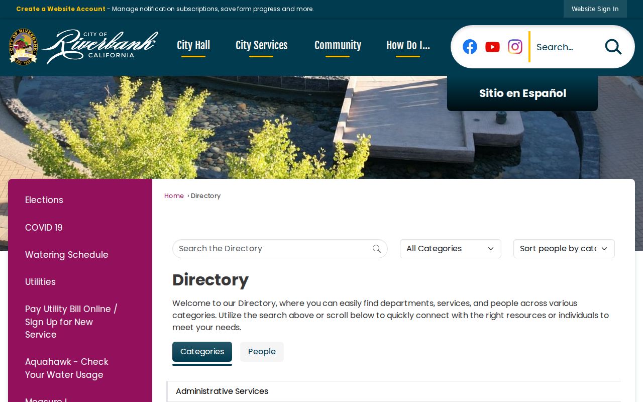 Riverbank residents directory city staff directory