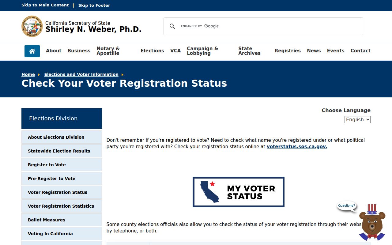 Riverbank neighbors California My Voter Status lookup