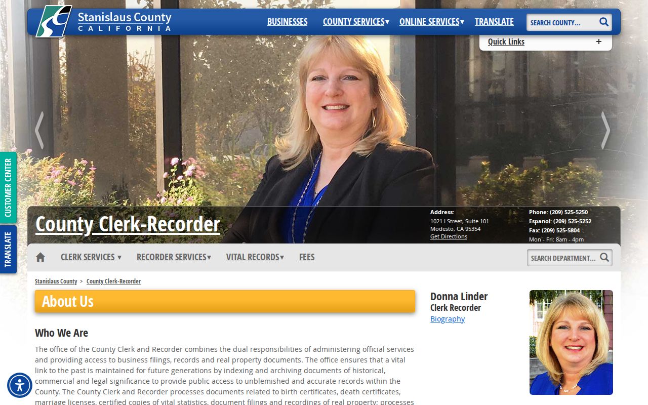 Riverbank previous residents County Clerk-Recorder records