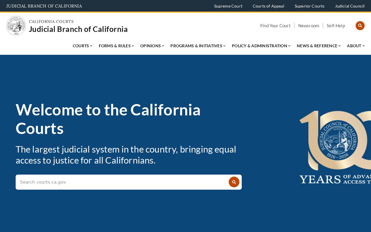 Riverbank resident lookup view of California Courts case information route